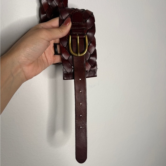Hobo Brown Braided Leather Belt Size L - Picture 4 of 5
